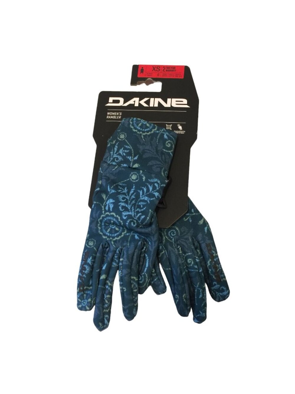DAKINE Women's Rambler Liner Ornamental Teal XS Gloves Touchscreen Compatible